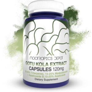 GOTU KOLA EXTRACT dietary supplement capsules for cognitive enhancement.