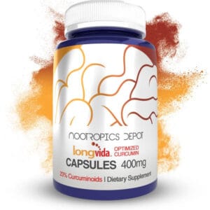 Longvida Curcumin Capsules for cognitive support and brain health.